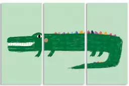 Crocodile vert - affiche enfants