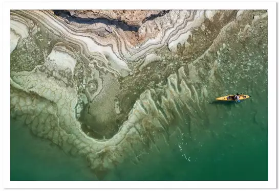 kayakiste de la mer Morte - affiche mer