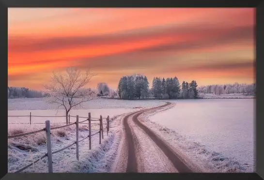 Scène d'hiver rurale - paysage hiver