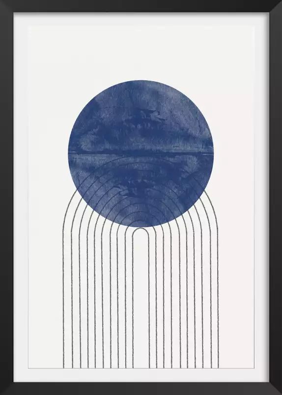 Lune bleue - affiche organique