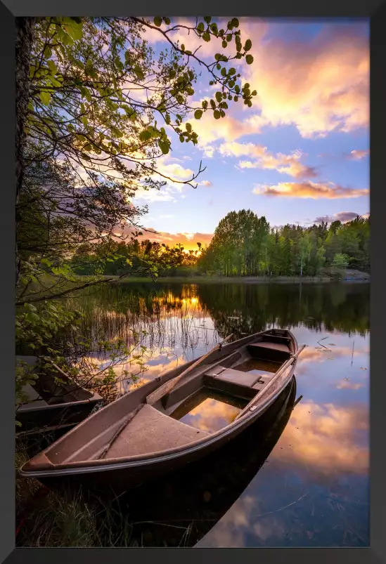 Reflet dans le bateau - affiche paysage