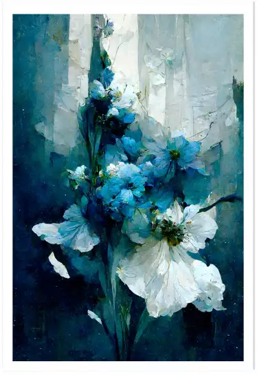 Bouquet bleu - affiche de fleurs