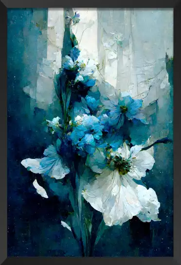 Bouquet bleu - affiche de fleurs