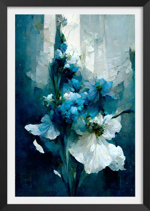 Bouquet bleu - affiche de fleurs