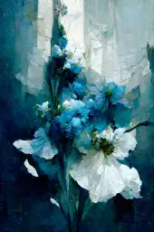 Bouquet bleu - affiche de fleurs