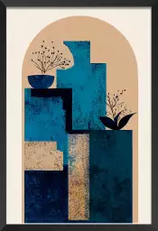 Vase bleu - affiche art geometrique