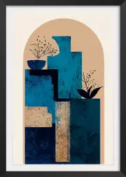 Vase bleu - affiche art geometrique