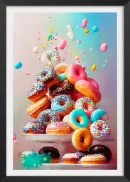 Pluie de donuts - affiche cuisine humour