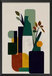 Bouteille et plante - art poster