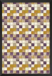 Tuiles violettes et ocres - affiche art geometrique