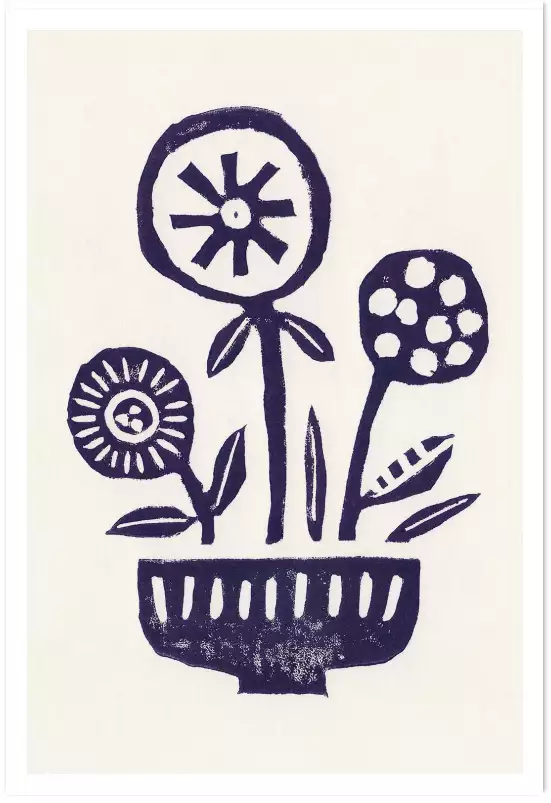 Fleurs indigènes - affiche botanique vintage