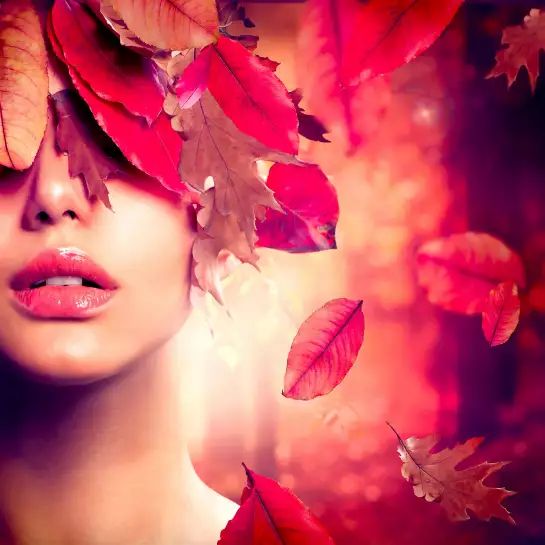 Silhouette femme couleurs automne - tableau contemporain