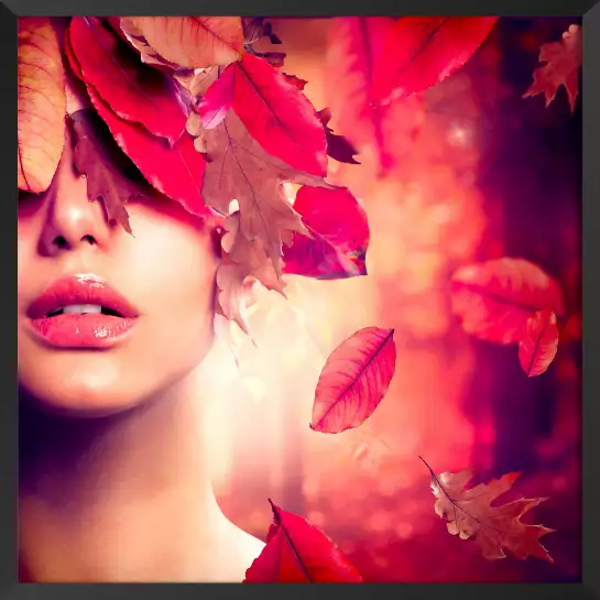 Silhouette femme couleurs automne - tableau contemporain