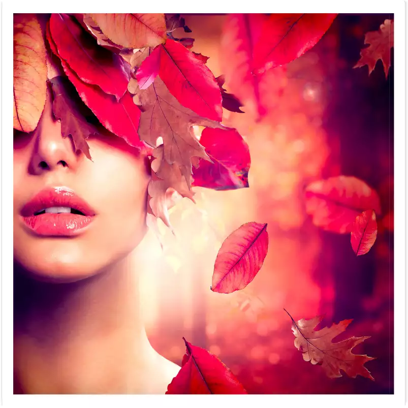 Silhouette femme couleurs automne - tableau contemporain