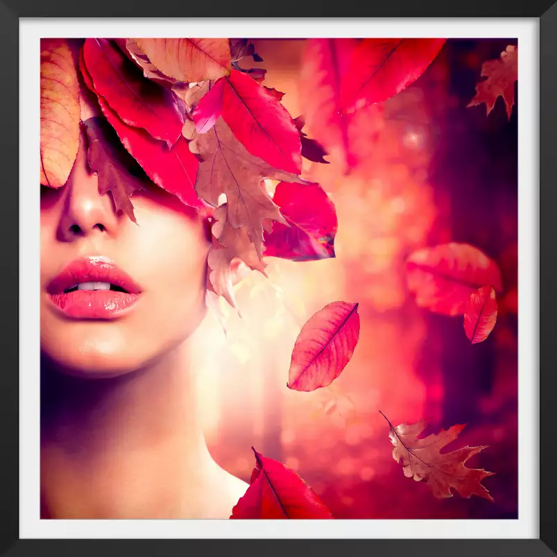 Silhouette femme couleurs automne - tableau contemporain