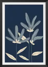 Trois fleurs - affiche feuille