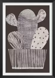 Little cactus - affiche cactus noir et blanc