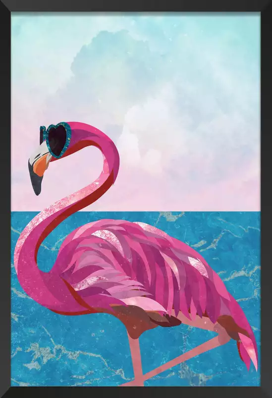 Flamingo - affiche oiseaux tropicaux