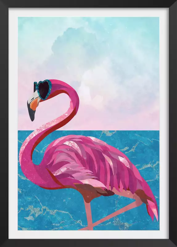 Flamingo - affiche oiseaux tropicaux