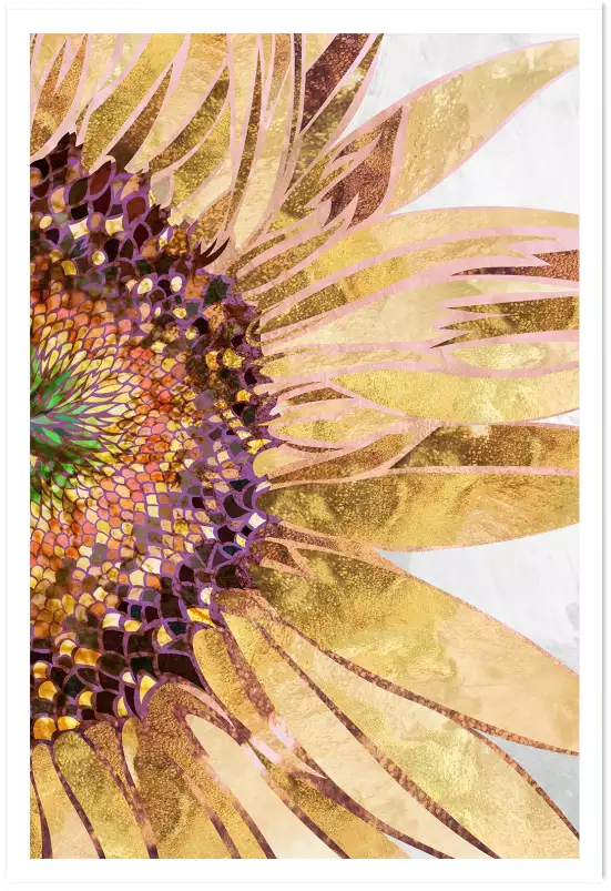 Golden sunflower - affiche de fleurs