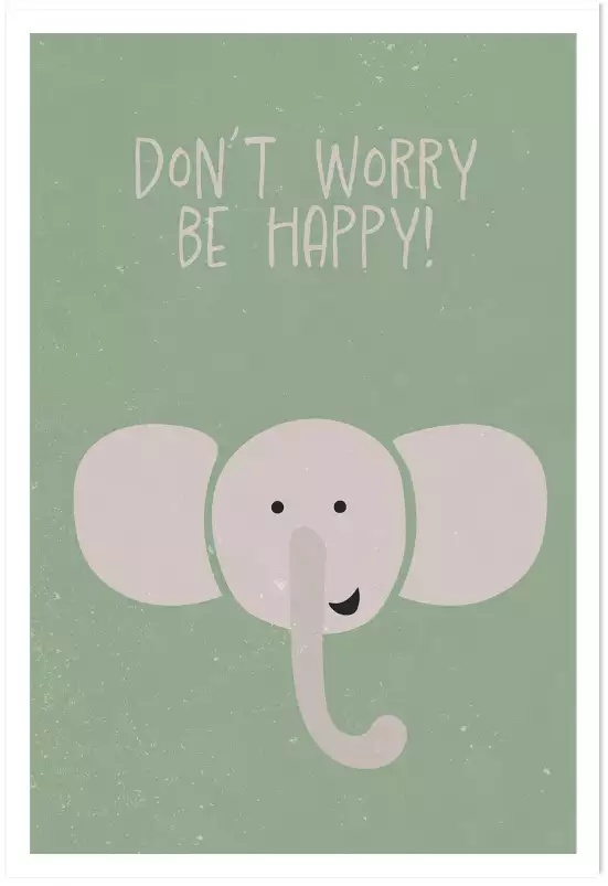 Elephant nursery print - affiche animaux chambre bebe