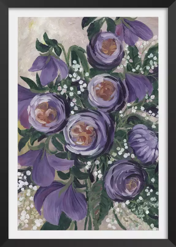 Roses anglaises - affiche de fleurs