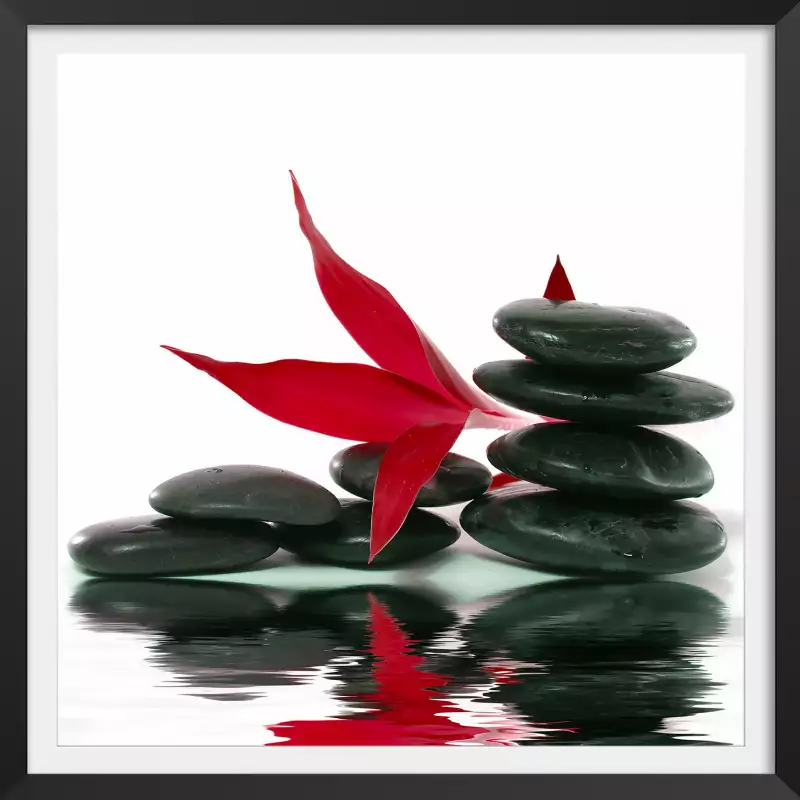 Affiche Zen & galets, multicolore l.30 x H.40 cm
