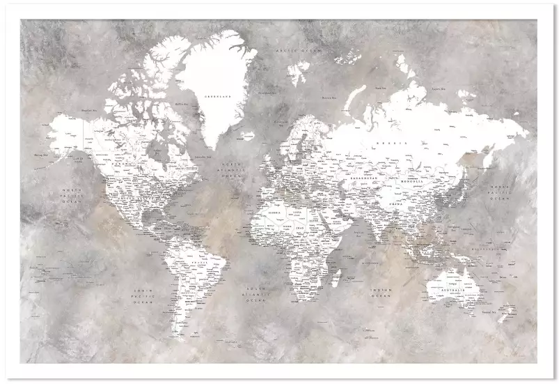 Les villes Vali - affiche carte du monde