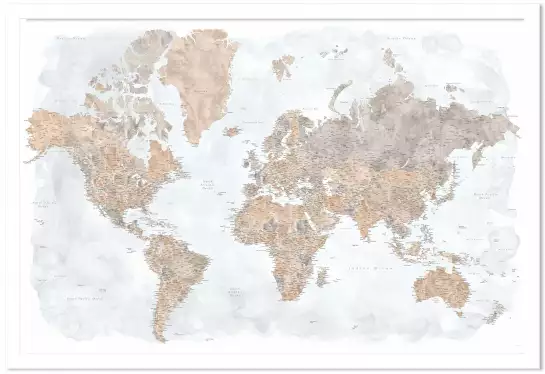 Carte du monde de Calista - affiche carte du monde