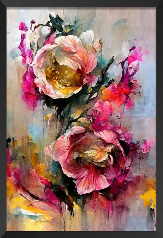 Roses sauvages - affiche de fleurs