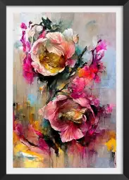 Roses sauvages - affiche de fleurs