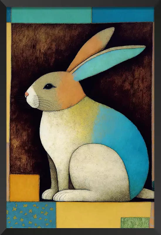 Lapin dans la boîte - tableau animaux