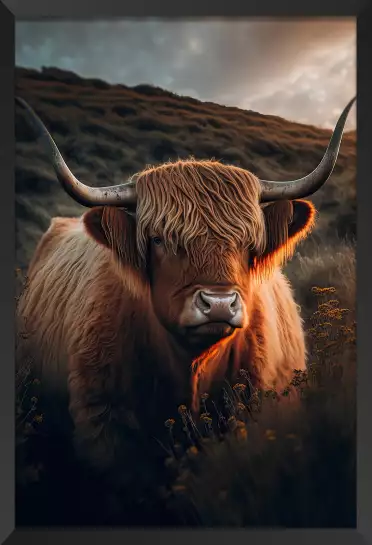 Vache aux grandes cornes - portrait animaux