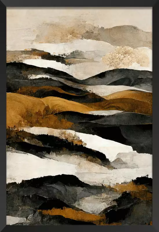 Montagnes ocre et beige - tableau abstrait