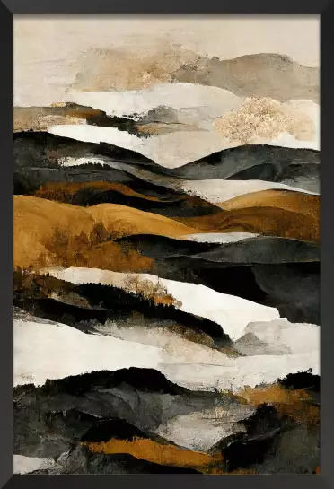 Montagnes ocre et beige - tableau abstrait