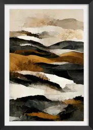 Montagnes ocre et beige - tableau abstrait