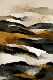 Montagnes ocre et beige - tableau abstrait