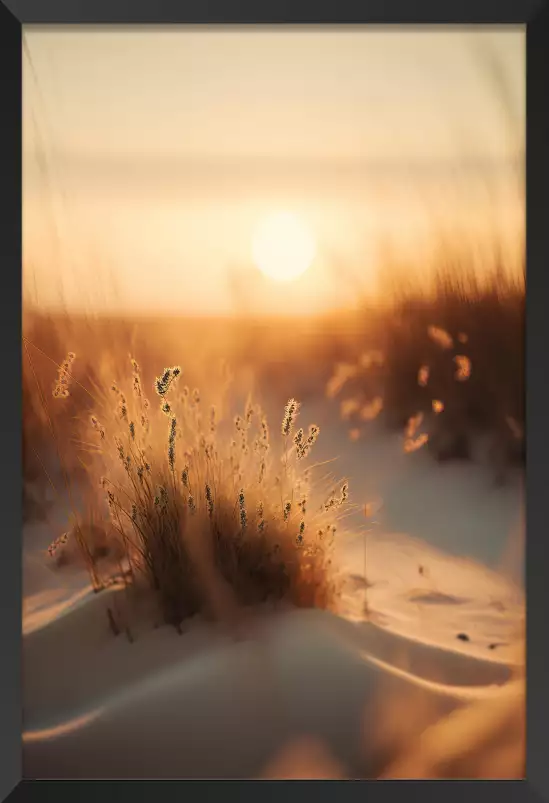 Coucher de soleil à la plage - affiche mer et plage