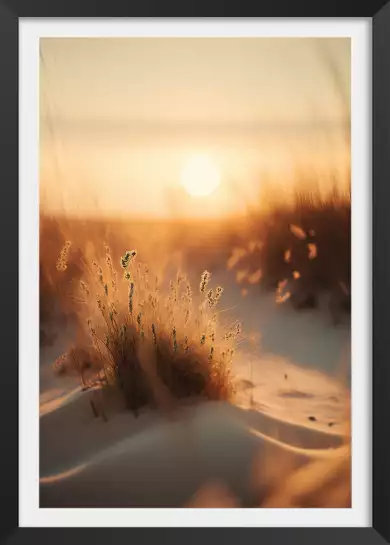 Coucher de soleil à la plage - affiche mer et plage