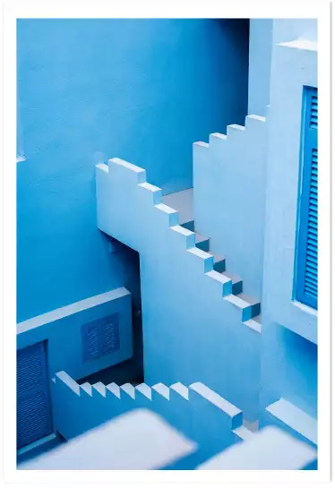 La Muralla Roja bleu azul - affiche architecture