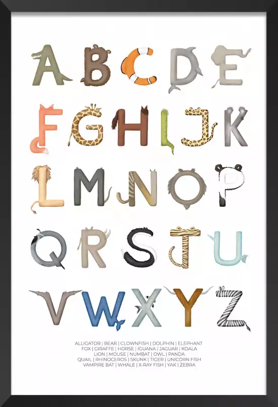 Lettres anglaises - animal alphabet