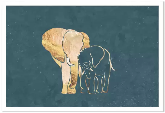 Éléphant d'or - peinture elephant