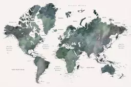 Villes, Makoa - affiche carte du monde
