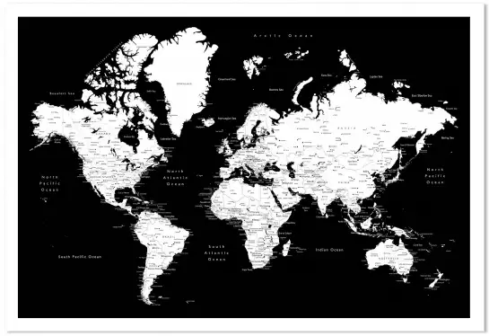 Villes Connie - affiche carte du monde