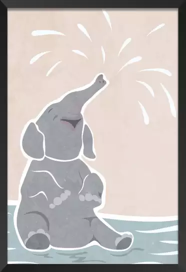 Scandi elephant - affiche pour enfant