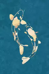 Poisson Koï vert doré - tableau poisson