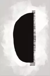Demi lune noire - affiche abstrait et géométrie