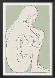 Femme assise verte - affiches minimalistes