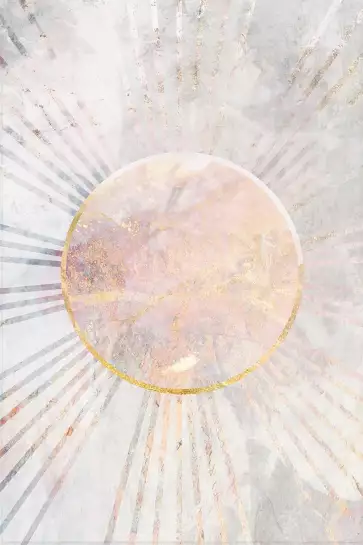 Adoration du soleil univers doré - tableau abstrait
