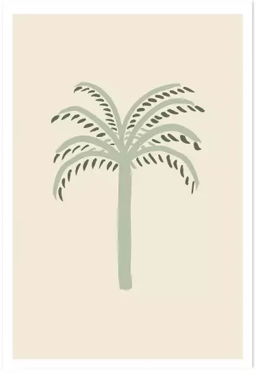 Cocotier vert - affiche botanique palmier